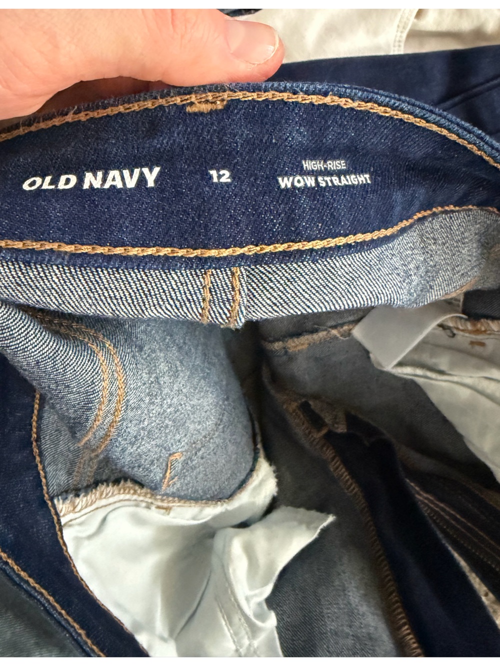 Old Navy High Rise Dark Blue Straight Jeans